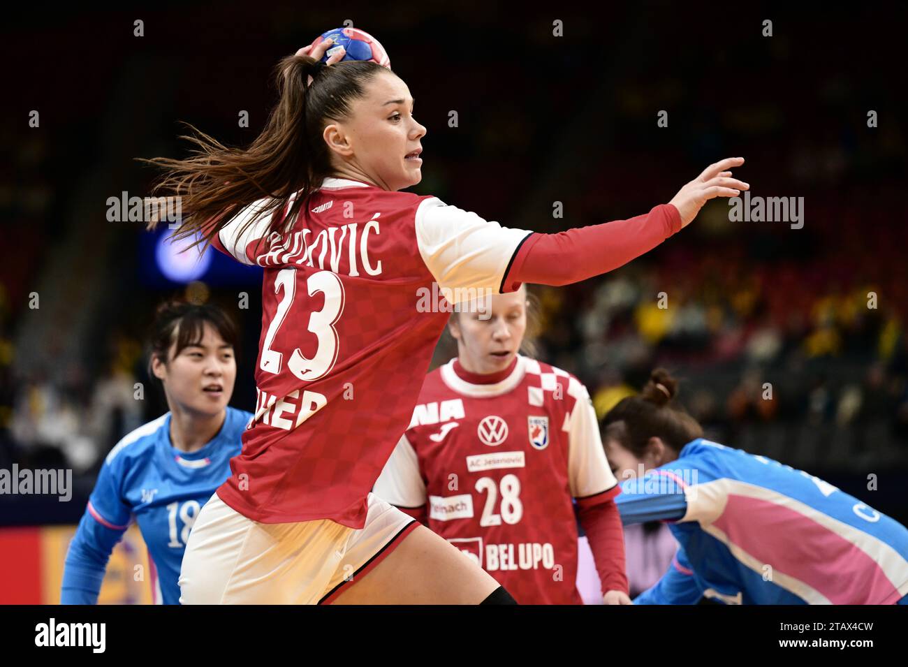 Kroatiens Katarina Pavlovic während des Sonntags-Spiels in der Handball-Weltmeisterschaft Gruppe A zwischen Kroatien und China in Skandinavien. Göteborg, Schweden am 03. dezember 2023.Foto: Björn Larsson Rosvall / TT / Code 9200 Stockfoto