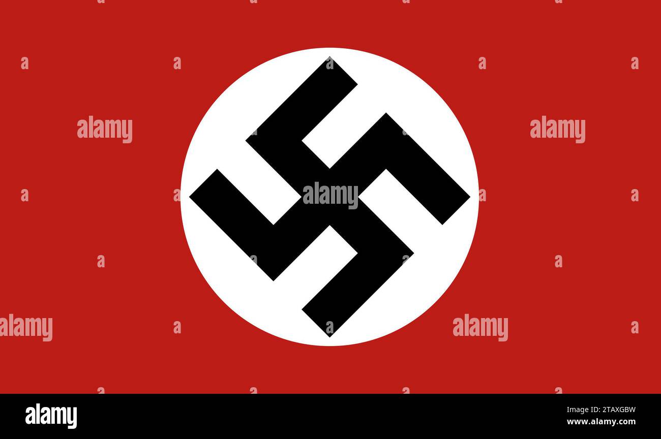 Hakenkreuz-Flagge. Flagge der nationalsozialistischen Deutschen Arbeiterpartei (NSDAP: 1920-1945) Stockfoto