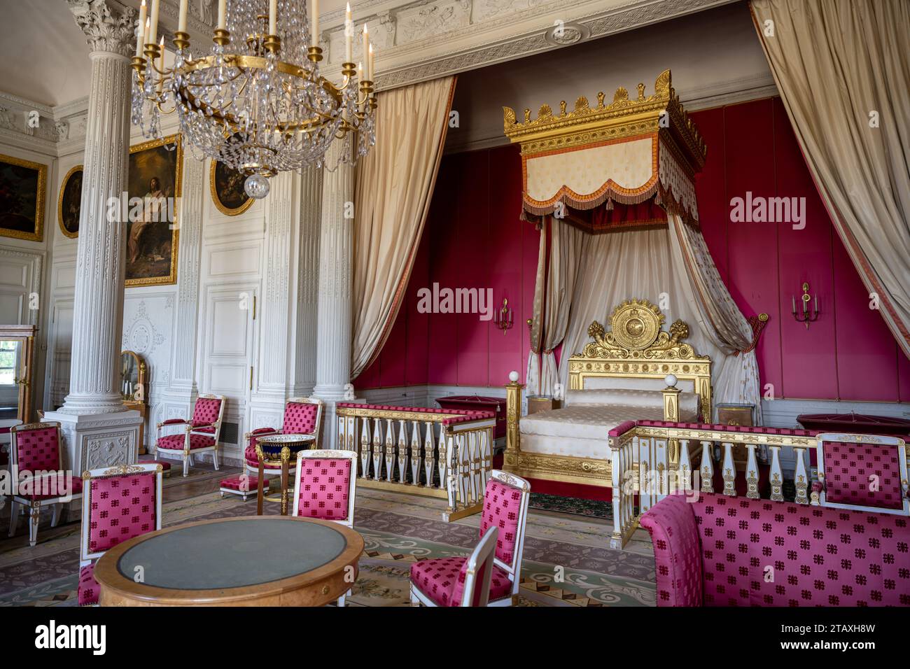 Versailles, Frankreich, 29. Juli 2022. Das Haus des Gärtners im Queens Hamlet im Schloss Versailles Stockfoto