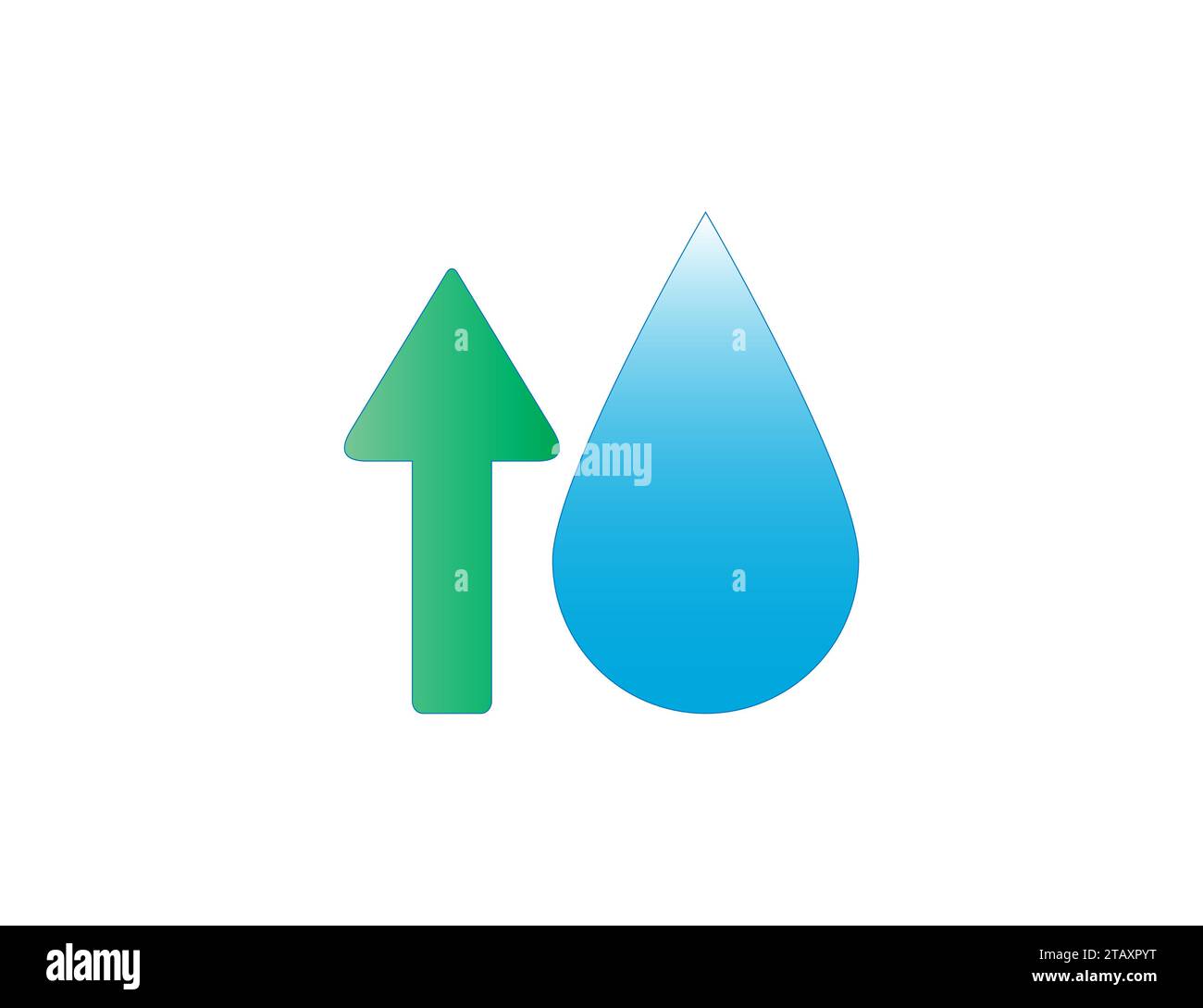 Pfeil, Tropfen Wasser, Öko-Symbol. Vektorabbildung. Stock Vektor