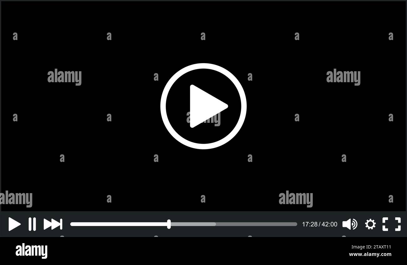 Video Player-Schnittstelle für Web. Vektorabbildung Stock Vektor
