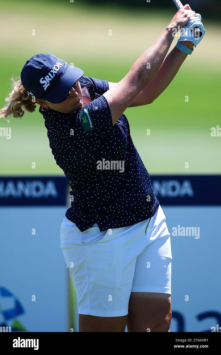 Dezember 2023; der Australian Golf Club und der Lakes Golf Club, Sydney, New South Wales, Australien; ISPS HANDA Australian Open Final Round; Ashleigh Buhai treibt den Ball vom 3. Abschlag ab Stockfoto