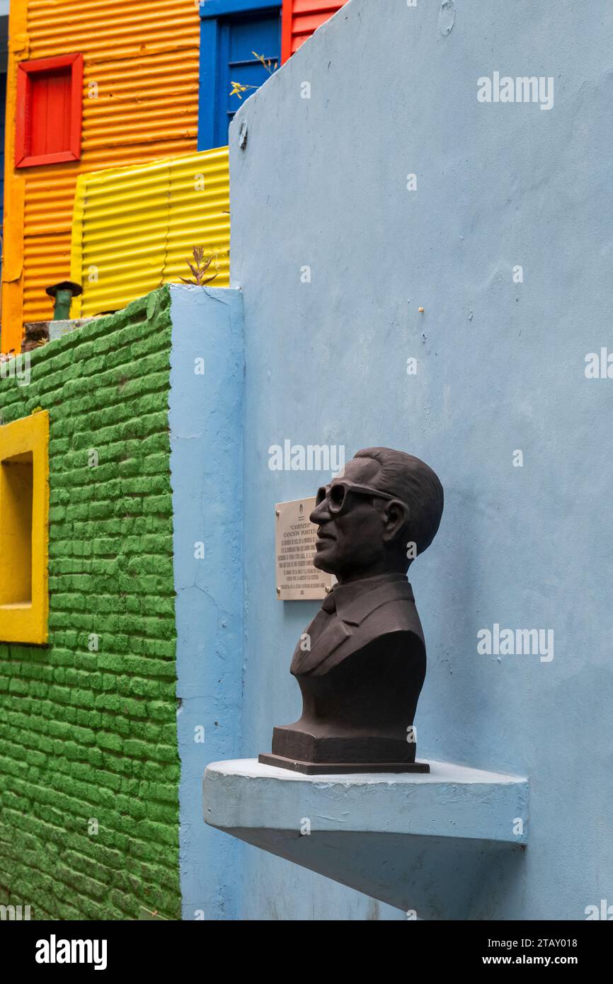 Argentinien, Buenos Aires. La Boca, Tango Street. Stockfoto