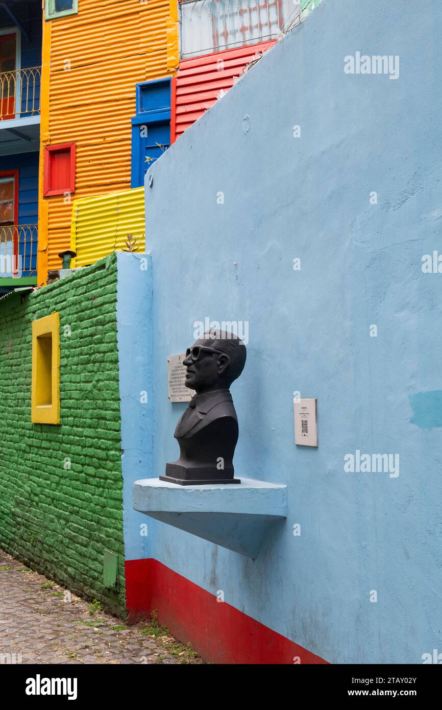 Argentinien, Buenos Aires. La Boca, Tango Street. Stockfoto
