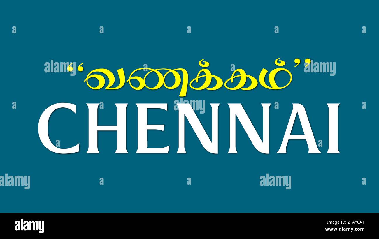 Vanakkam Chennai Typografie Vektor Illustration Stock Vektor