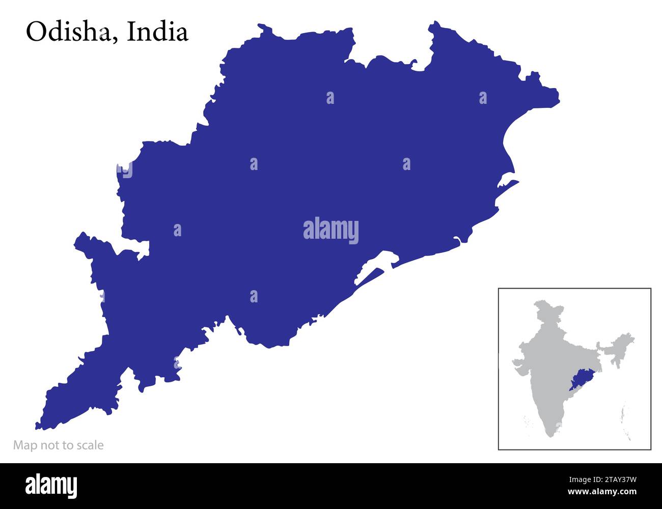 Indischer Staat Odisha Karte Vektor, Odisha Karte Stock Vektor