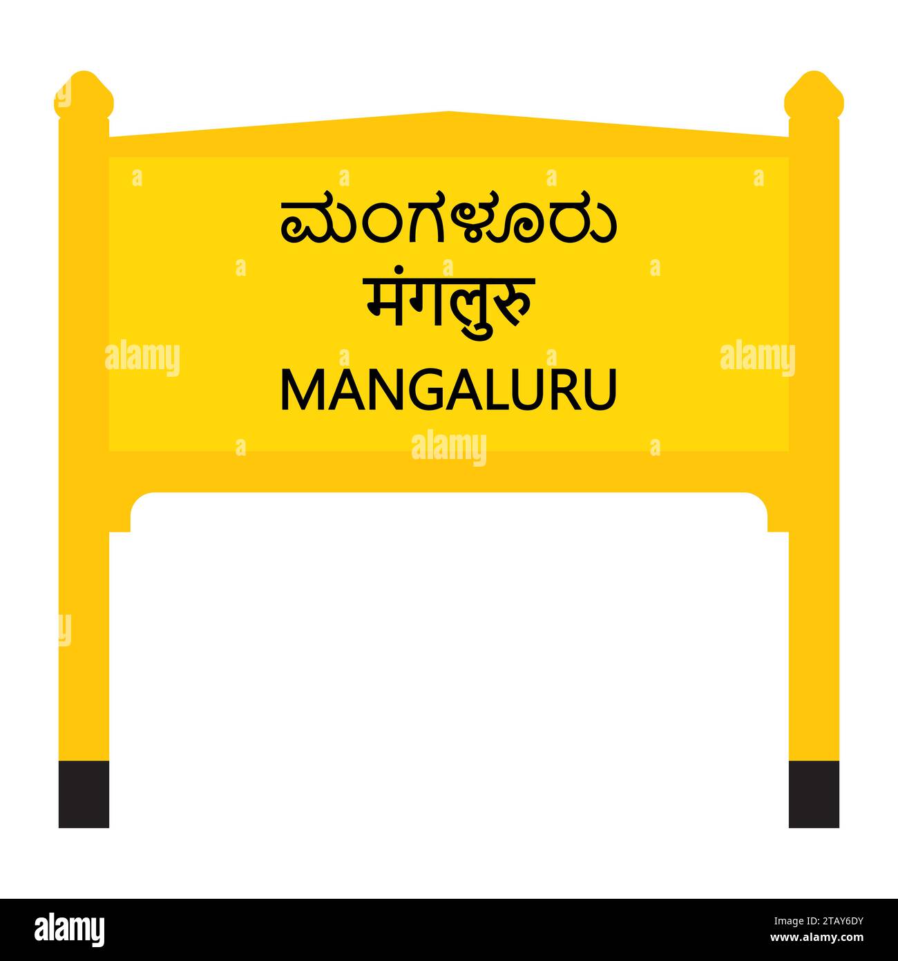 Mangaluru Junction Railways Namensschild isoliert auf weiß Stock Vektor