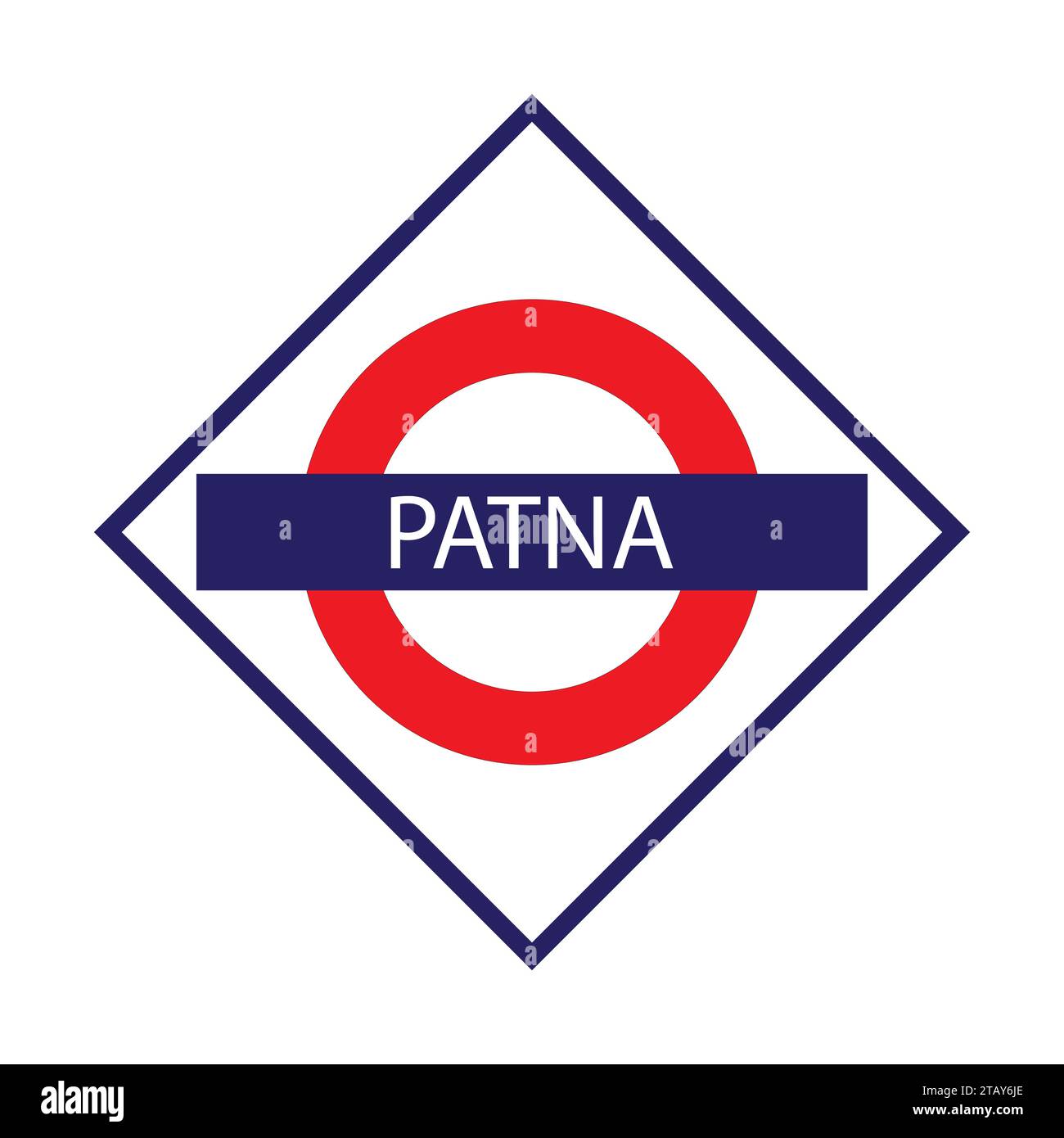 Patna Junction Railways Namensschild isoliert auf weiß Stock Vektor