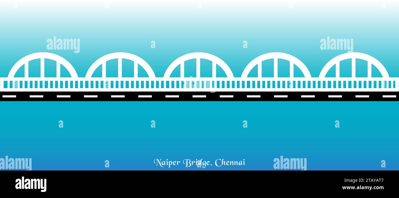 Chennai Napier Brücke Vektor Illustration Stock Vektor