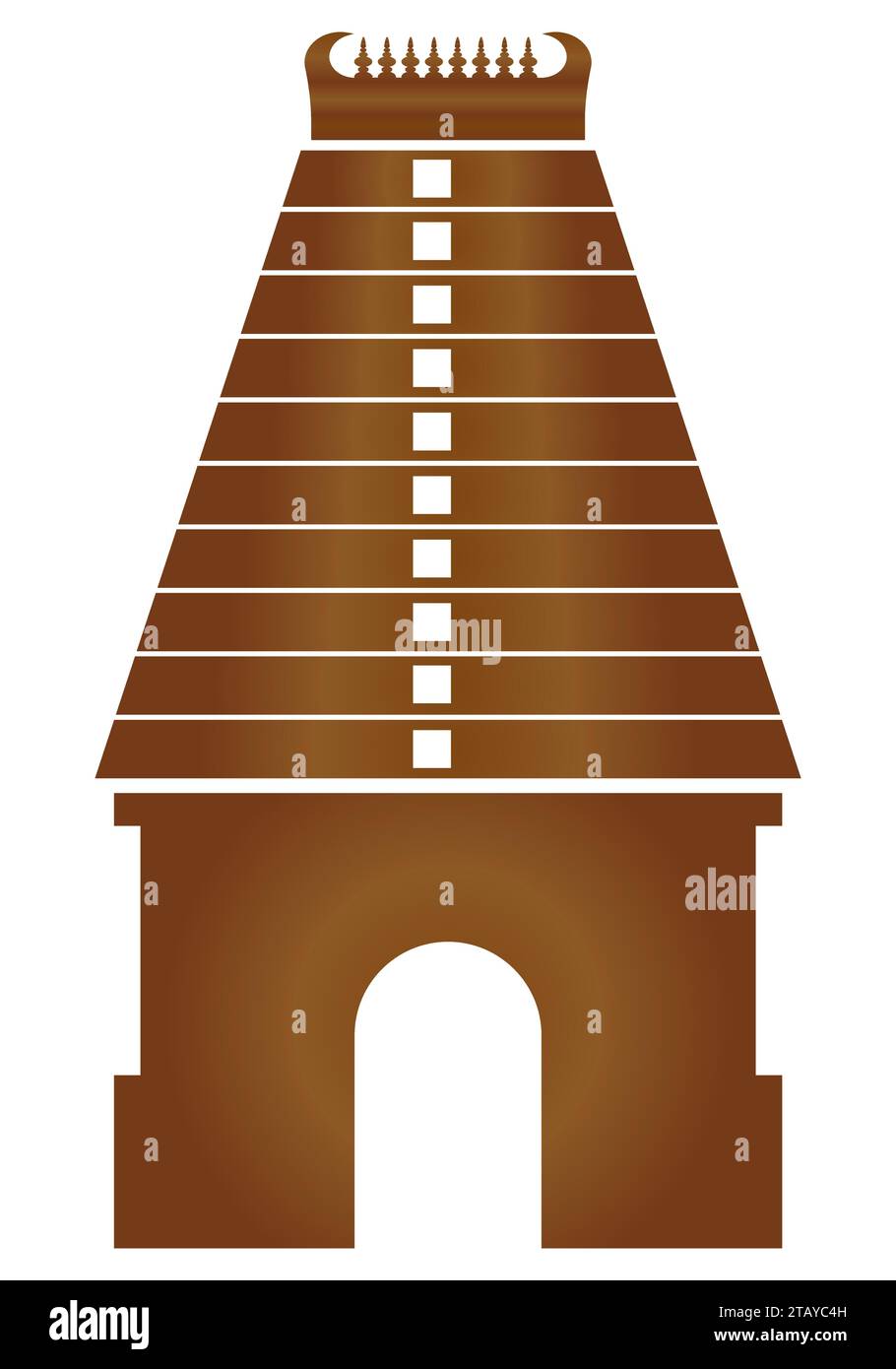 Hindu-Tempel-Vektor-Illustration, dravidische Architektur Stock Vektor