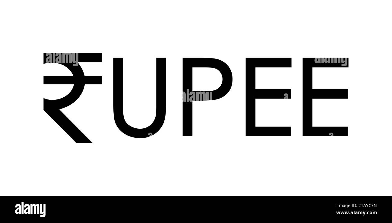 Rupie-Kalligraphie-Logo-Vektor-Illustration Stock Vektor