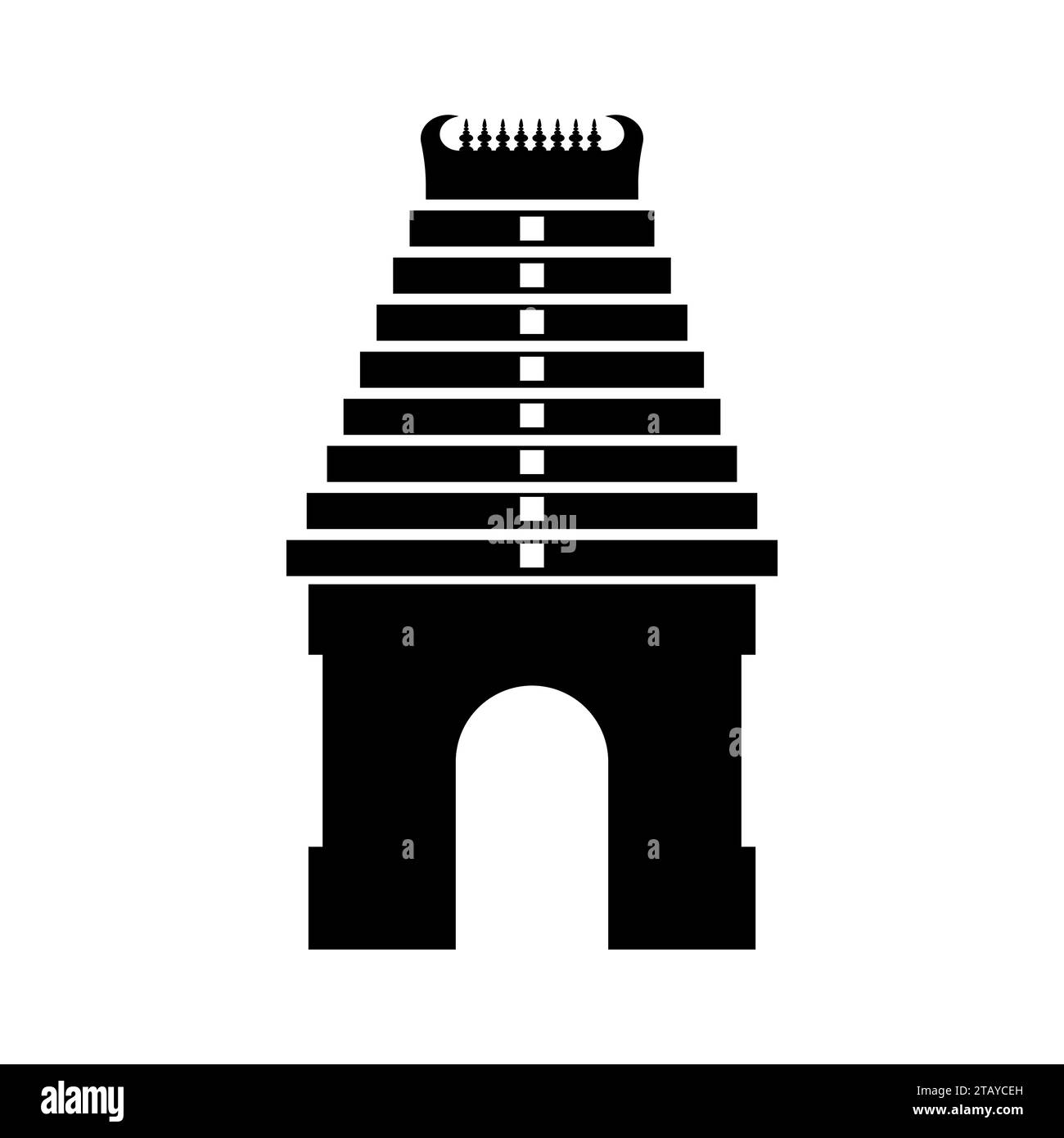 Hindu-Tempel-Vektor-Illustration, dravidische Architektur Stock Vektor
