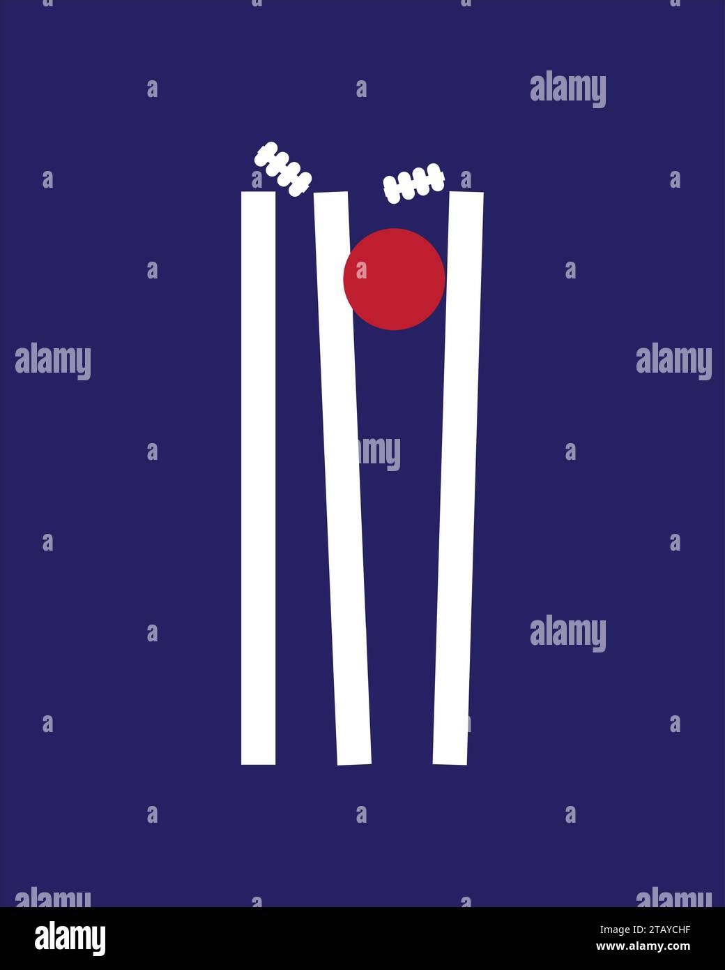 Cricket Ball schlägt Stumpf Vektor Illustration Stock Vektor
