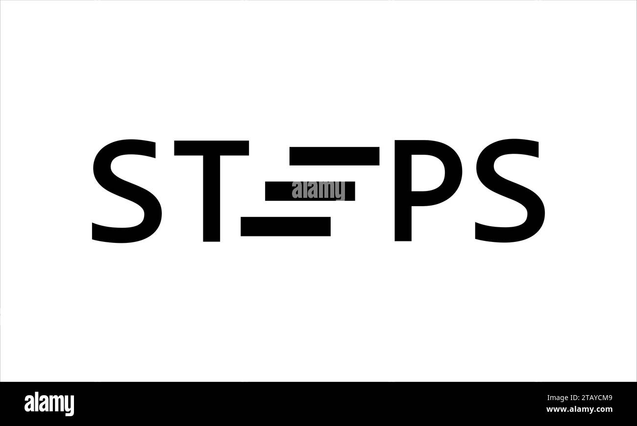 Schritte-Kalligraphie mit Vektorgrafik für Schritte Stock Vektor