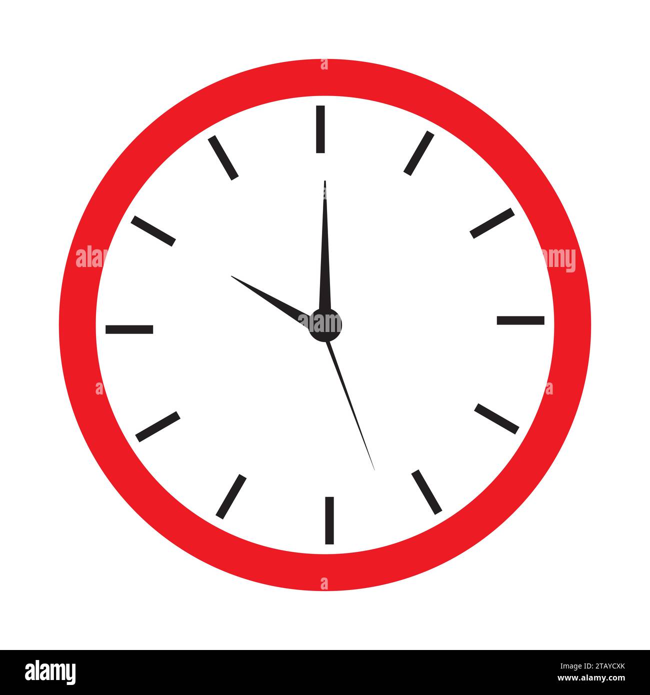 Wanduhr isoliert auf weißem Hintergrund Stock Vektor