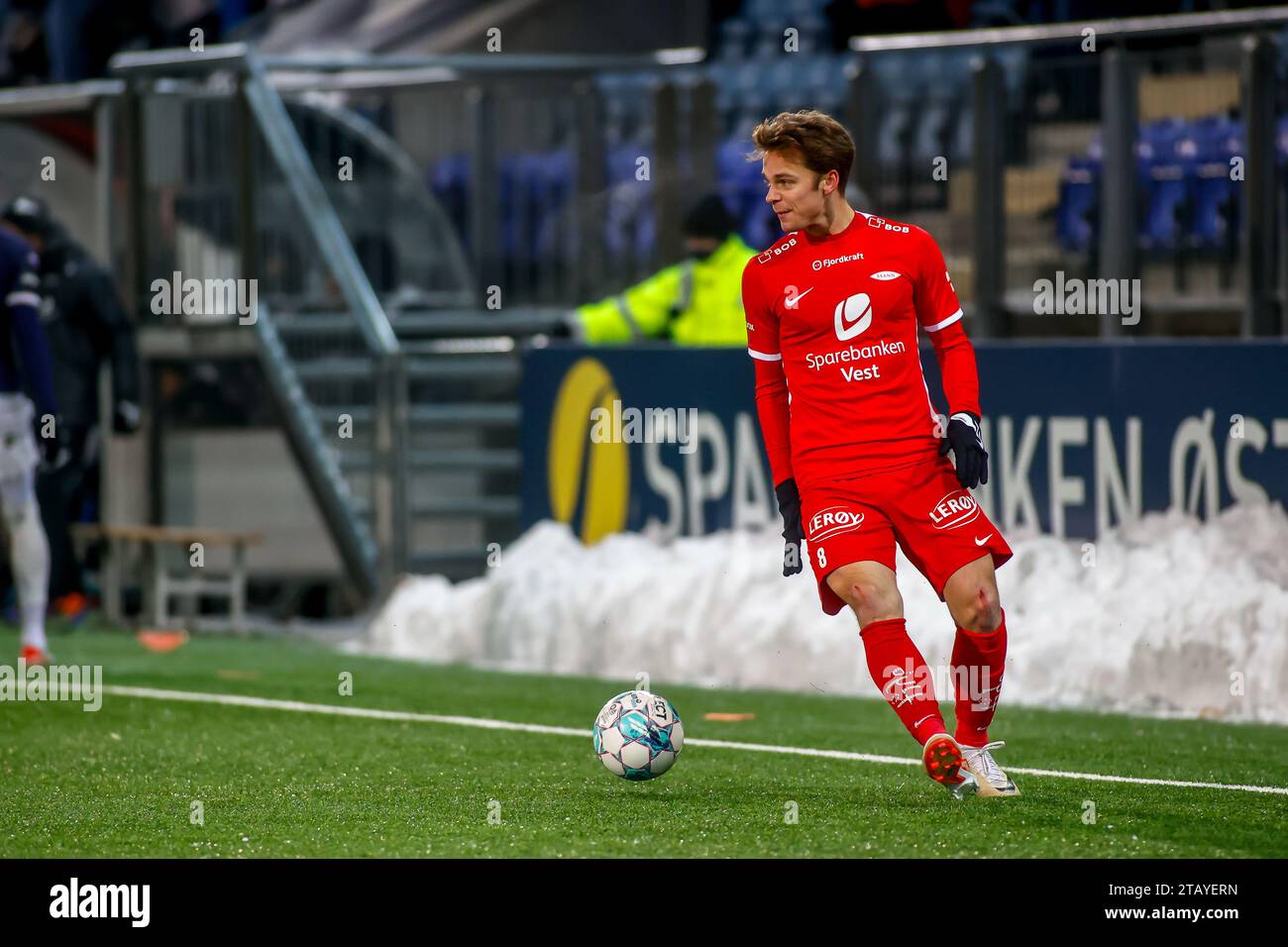 Drammen, Norwegen, 03. Dezember 2023. Branns Felix Horn Myhre spielte im Eliteserien-Spiel zwischen Strømsgodset und Brann im Marienlyst-Stadion in Drammen. Quelle: Frode Arnesen/Alamy Live News Stockfoto