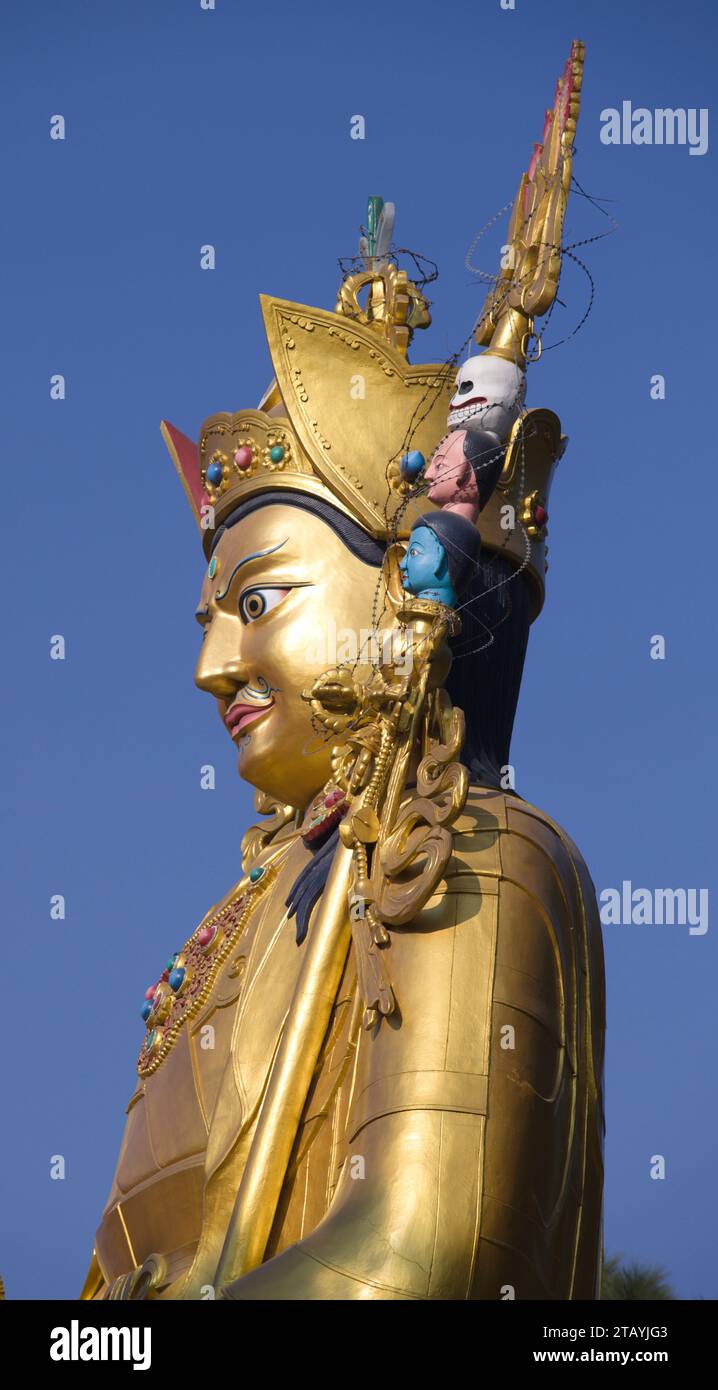 Nepal, Kathmandu Valley, Swayambhu, Guru Rinpoche, Padmasambhava, Buddha-Statue, Stockfoto