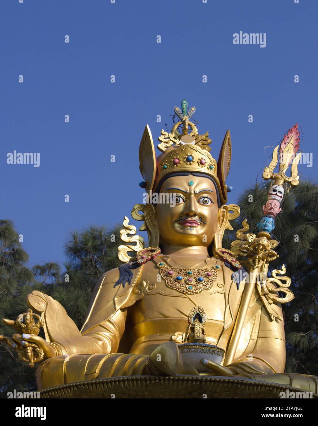 Nepal, Kathmandu Valley, Swayambhu, Guru Rinpoche, Padmasambhava, Buddha-Statue, Stockfoto