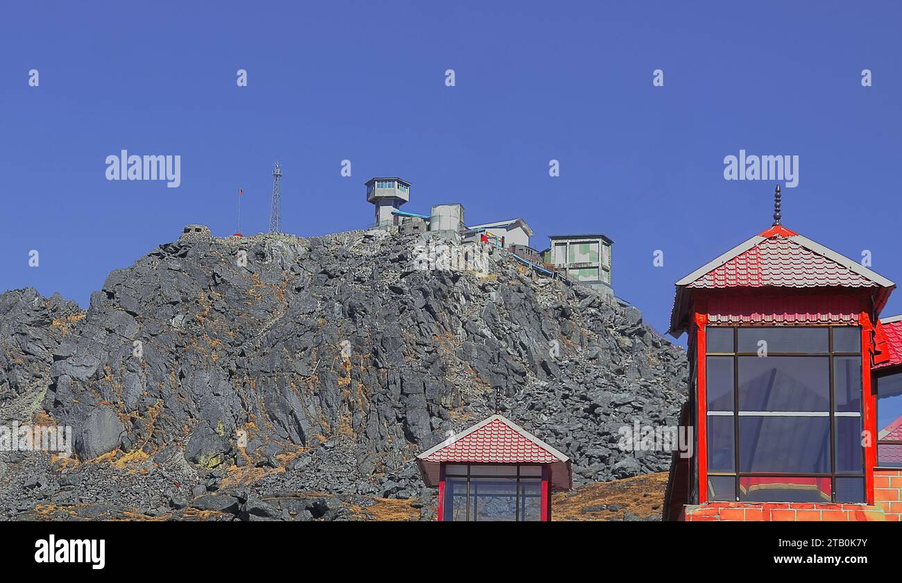 indien china internationale Grenze am nathu la Pass liegt der Höhenpass im Osten von sikkim in indien Stockfoto