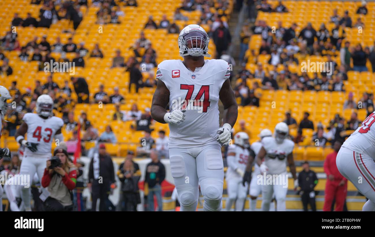 DEZEMBER 2023: D.J. Humphries #74 beim Spiel Pittsburgh Steelers gegen Arizona Cardinals in Pittsburgh, PA. Jason Pohuski/CSM(Bild: © Jason Pohuski/Cal Sport Media) Stockfoto