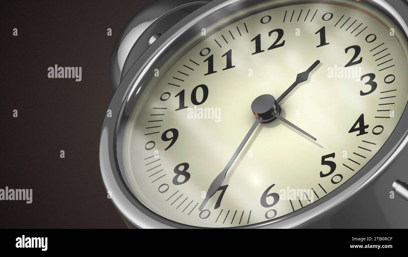 Zeitraffer-Animation mit 1 Stunde, von 1 Uhr bis 2 Uhr Stockfoto