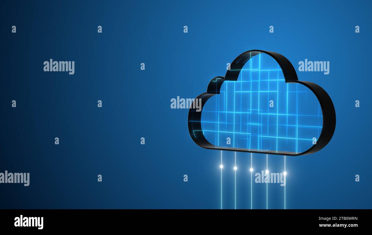 Cloud-Computing-Technologie mit fließenden Daten Stockfoto