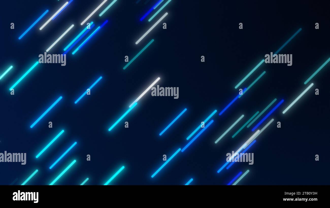 Leuchtende neonblaue Linien abstrakter Bewegungshintergrund Stockfoto