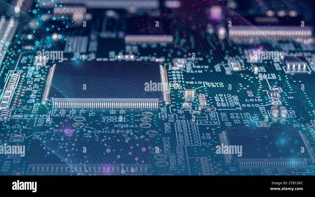 Integrierte PCI-104-CPU-Platine isoliert auf weißem Hintergrund Stockfoto