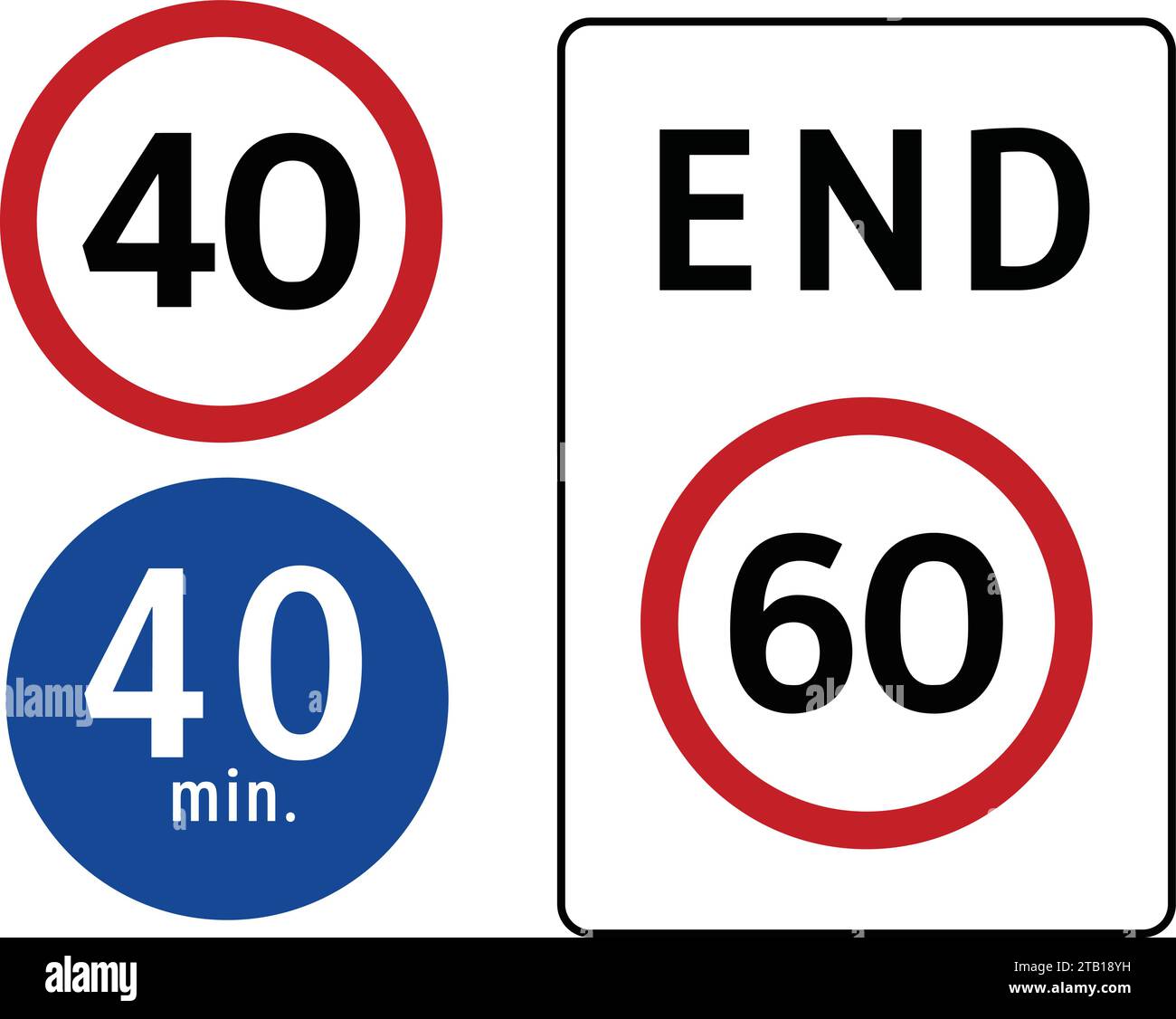 Geschwindigkeitsschilder, Straßenschilder auf den Philippinen, regulatorische Schilder weisen auf die Anwendung gesetzlicher oder gesetzlicher Vorschriften hin. Stock Vektor