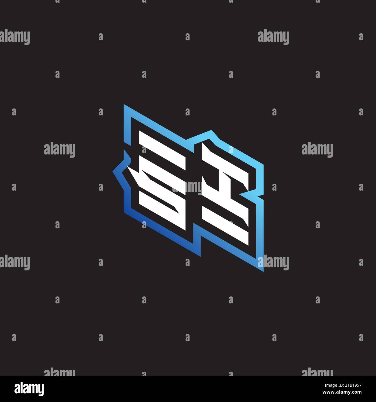 SI anfängliches Gaming-Team, youtube, Twitch und Clipart Stock Illustration Logo Stock Vektor