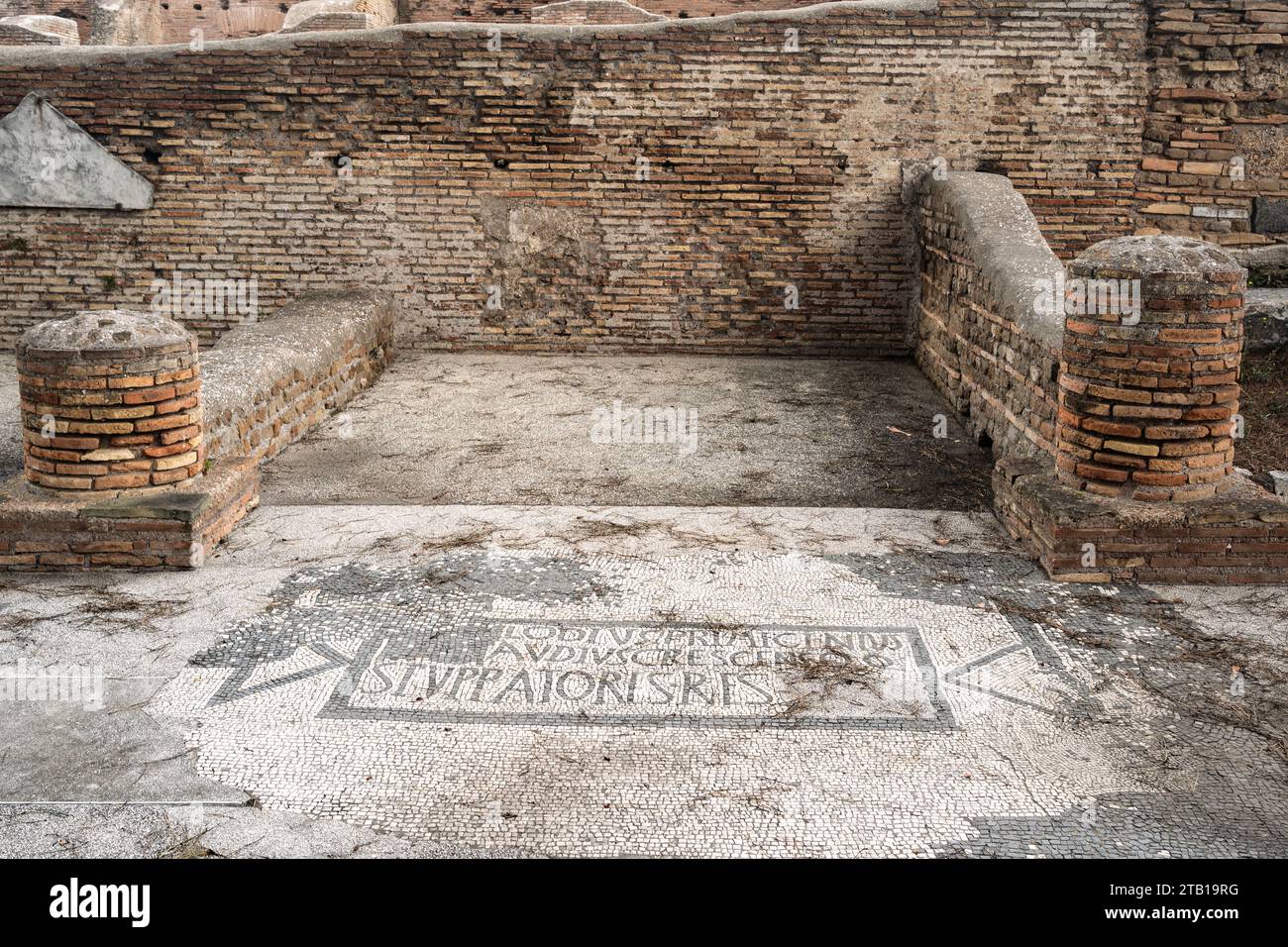 ostia antica Hafen am Tiber in Rom. Römische Archäologie, Italien Stockfoto