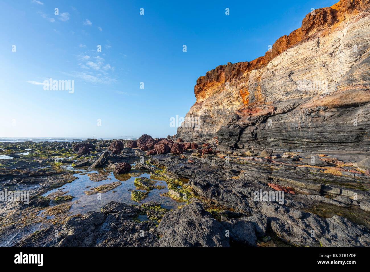 Felsiges Ufergebiet bei Ebbe, Red Cliffs, Yuraygir National Park NSW Stockfoto