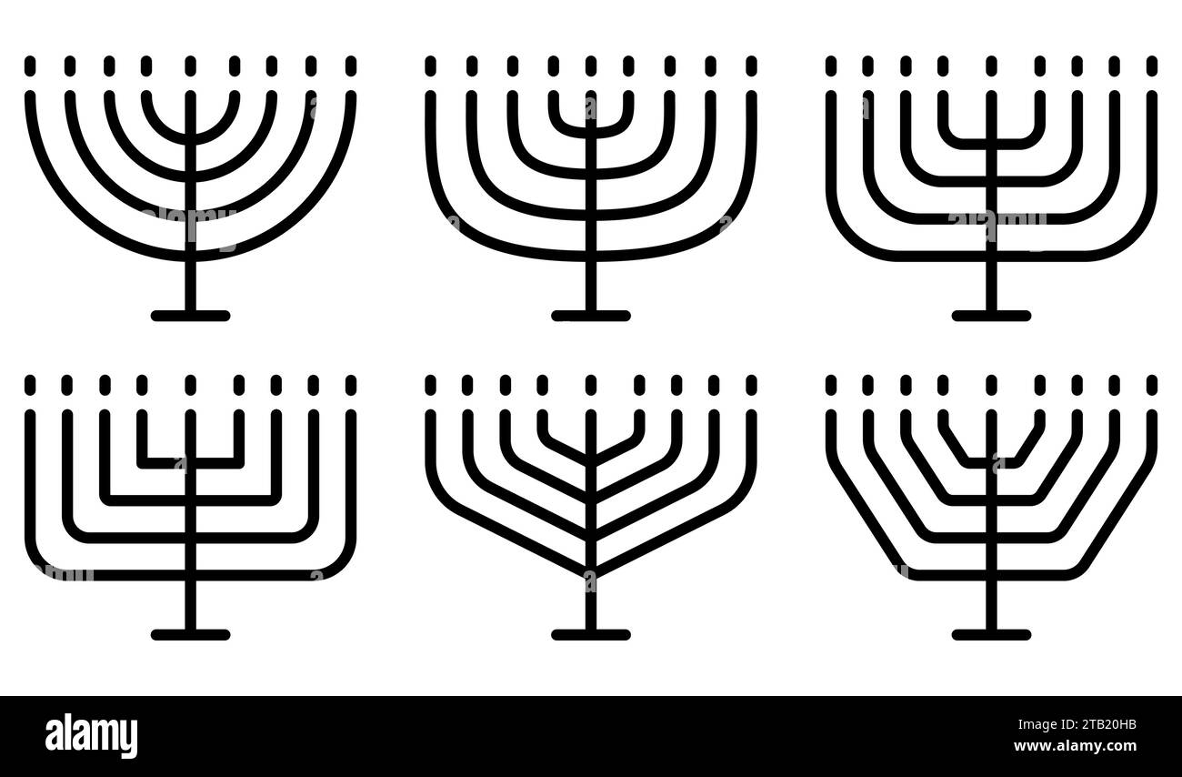 Menora-Symbol. Jüdisches Feiertagsschild. Menora-Symbol für Hanukkah. Vektorabbildung. Eps 10. Stock Vektor