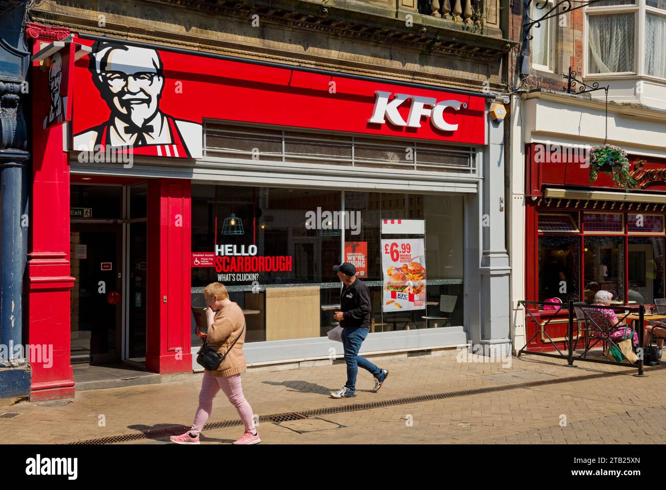 KFC Kentucky Fried Chicken American Fast Food Restaurant Store Shop Huntriss Row Scarborough North Yorkshire England Großbritannien Großbritannien Stockfoto