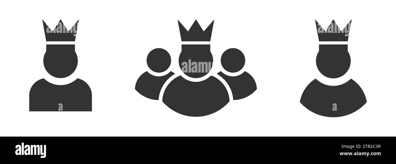 VIP-Kundensymbol. Benutzersymbol King. Admin-Symbol. Illustration des flachen Vektors Stock Vektor