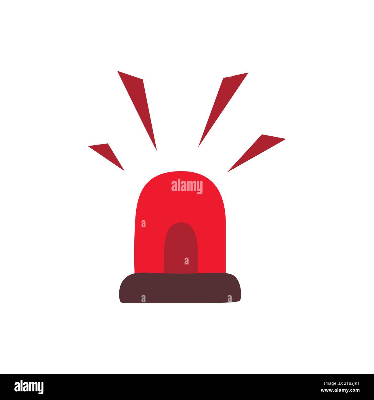 Symbol für die Notfallsirene in flacher Ausführung. Warnschild, Polizeialarm, Ambulanzalarm, medizinischer Alarm. Stock Vektor