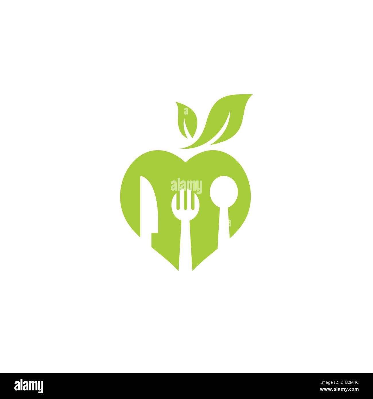 Love Organic Food Logo. Symbol „Organisches Produkt“ Stock Vektor