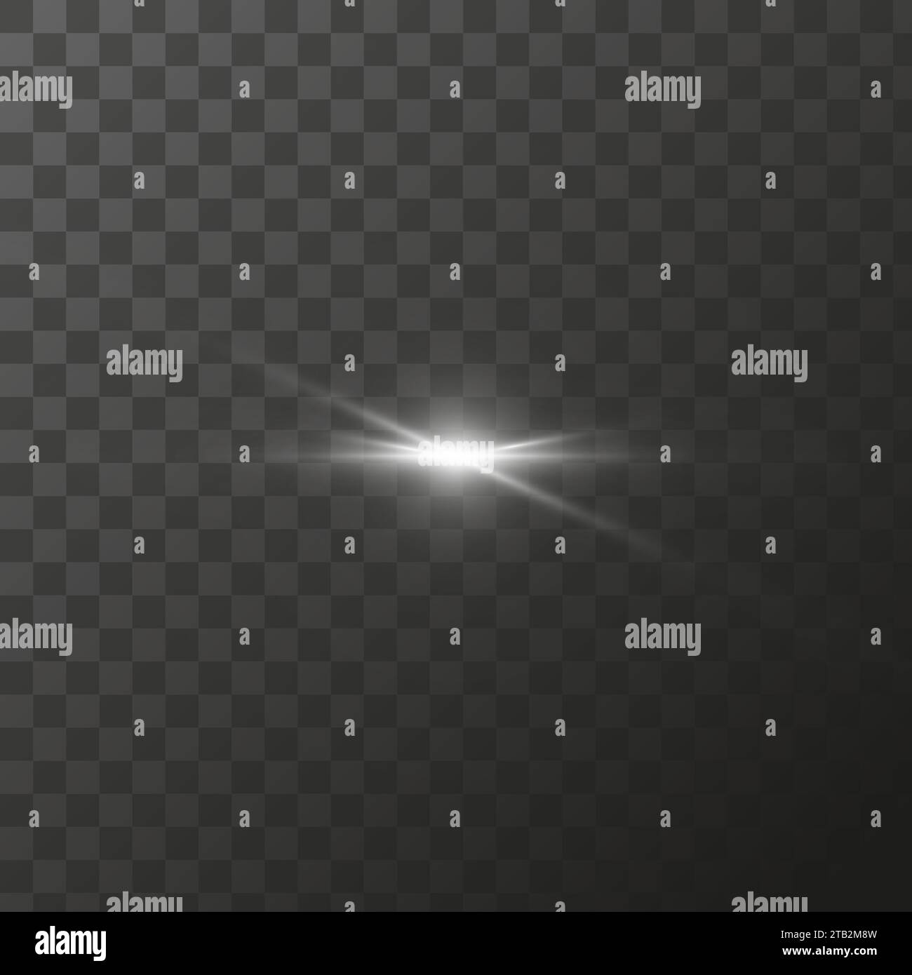 Helle Sterne, Blendlichteffekte, glänzende Leuchtelemente auf transparentem Hintergrund. Vektor isoliert Spezialeffekte Stock Vektor