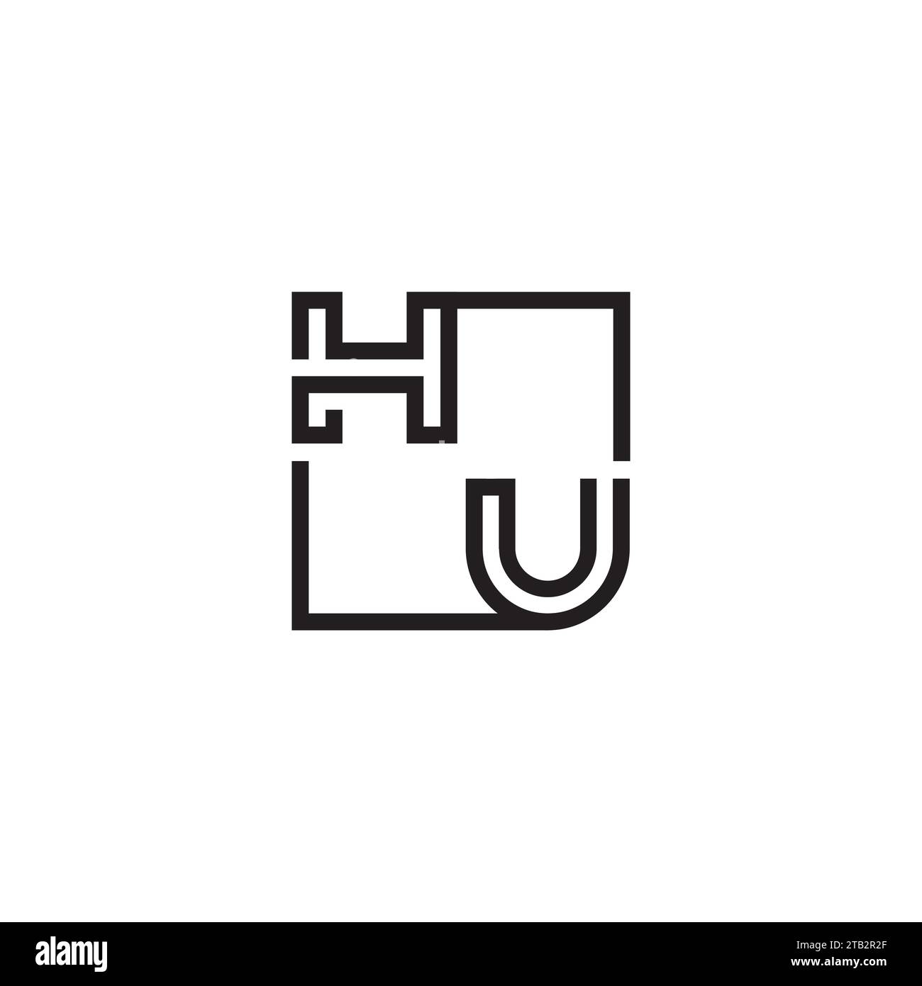 HU Initial-Logobuchstaben in hochwertigem, professionellem Design, das auf allen Druckmedien gut gedruckt werden kann Stock Vektor