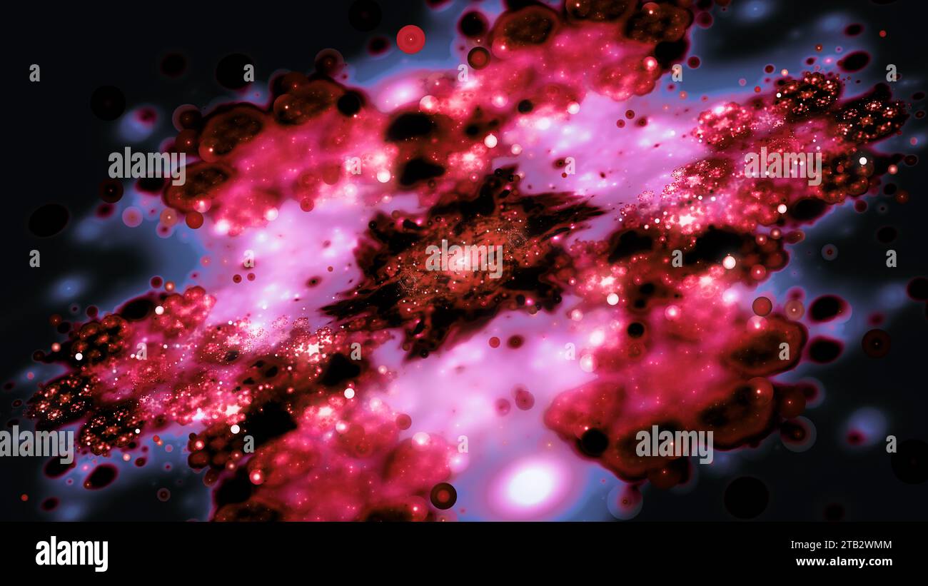 Fantasie der dunklen Materie im Raum, computergenerierter abstrakter Hintergrund, 3D-Rendering Stockfoto