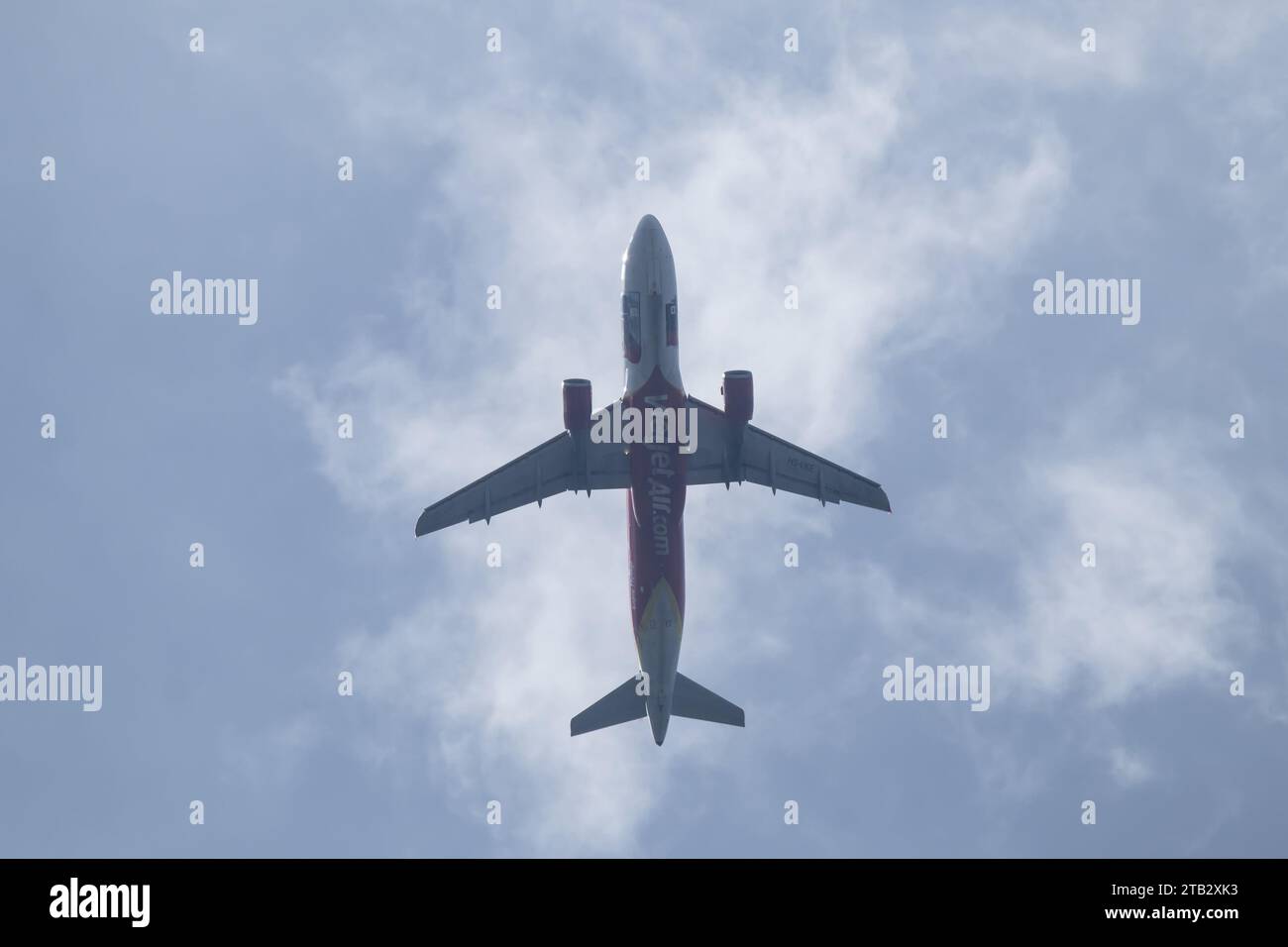 Chiangmai, Thailand - 23. September 2023: HS-VKE A320-200 der Thai Vietjet Airline. Fahren Sie vom internationalen Flughafen Chiang Mai zum Flughafen Bangkok. Stockfoto