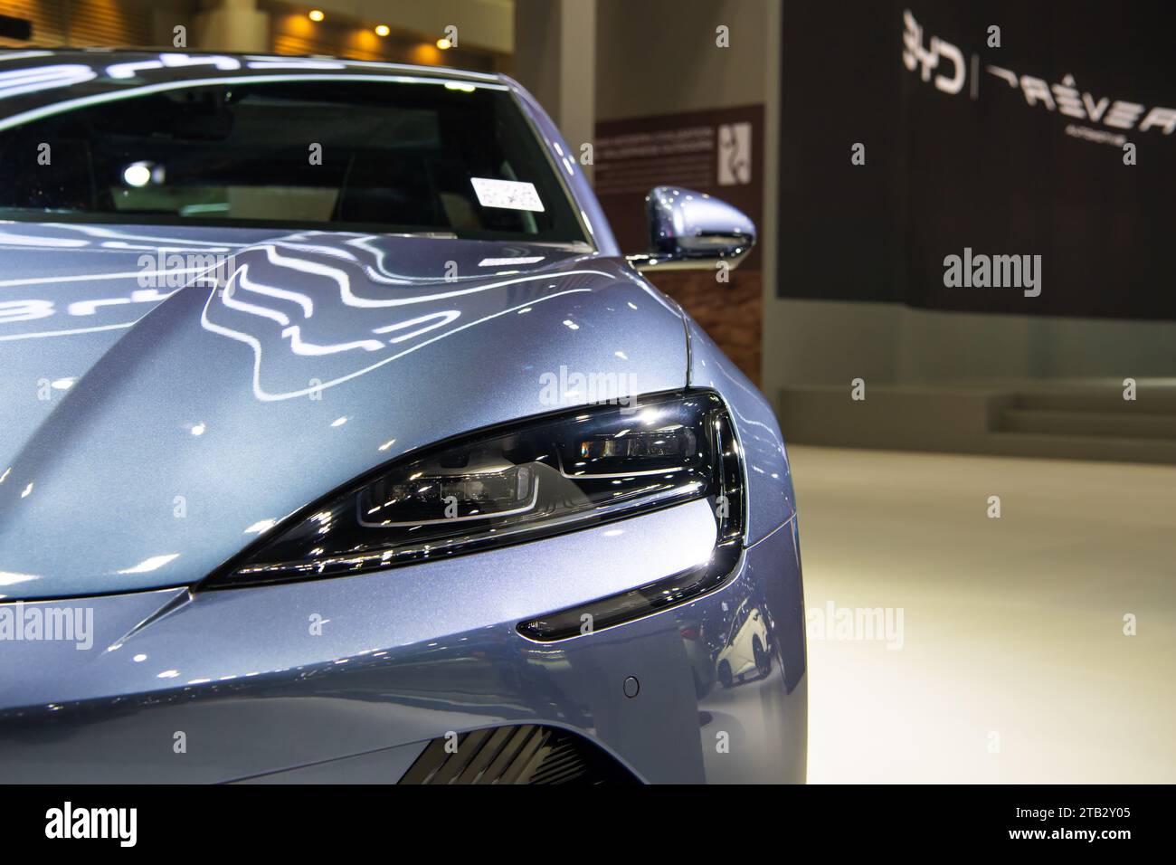 BYD Seal EV Car auf der 40. Thailand International Motor Expo 2023 am 29. November 2023 in Nonthaburi, Thailand. Stockfoto