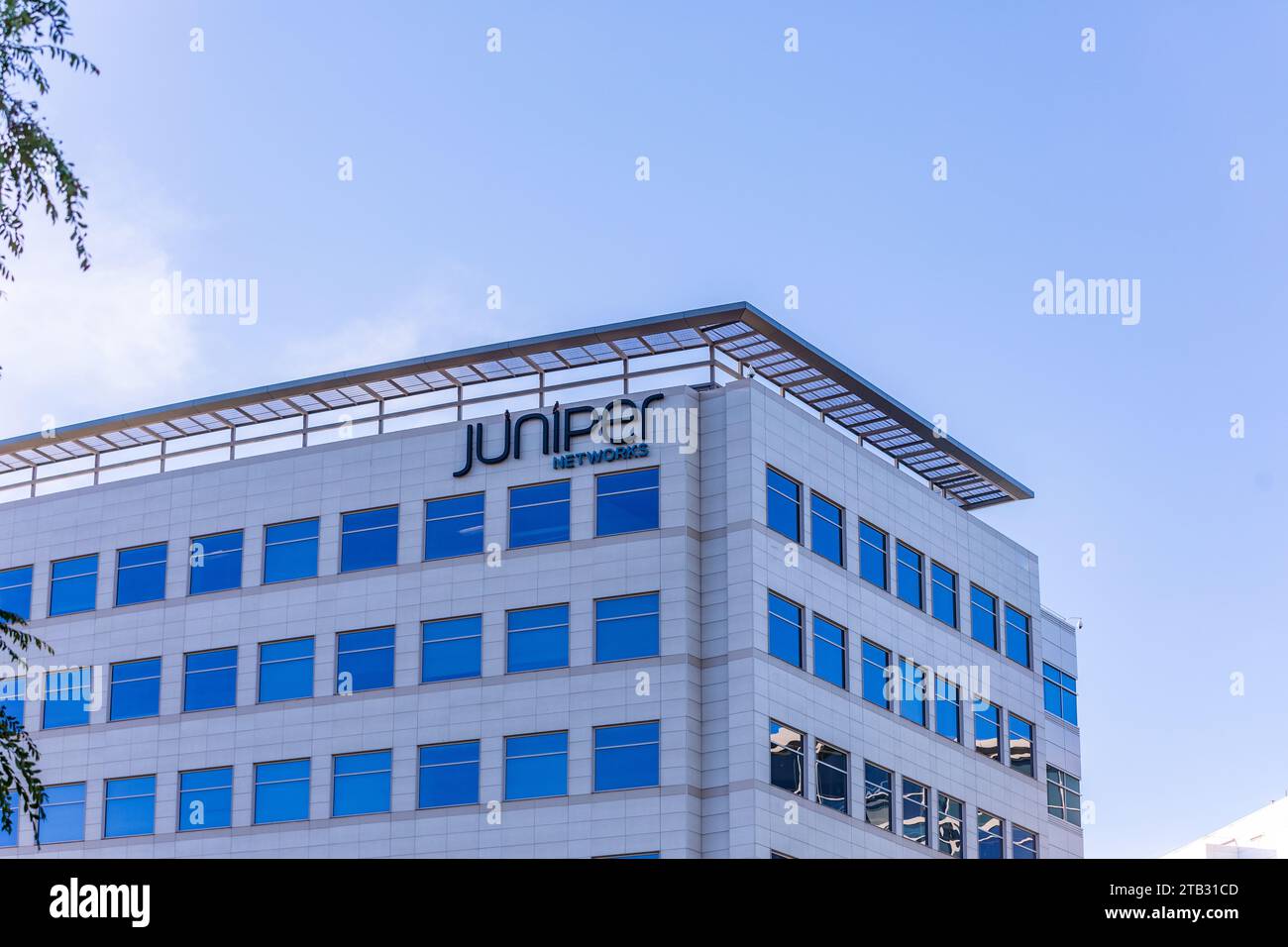 Hauptsitz von Juniper Networks in Sunnyvale, Kalifornien, USA Stockfoto