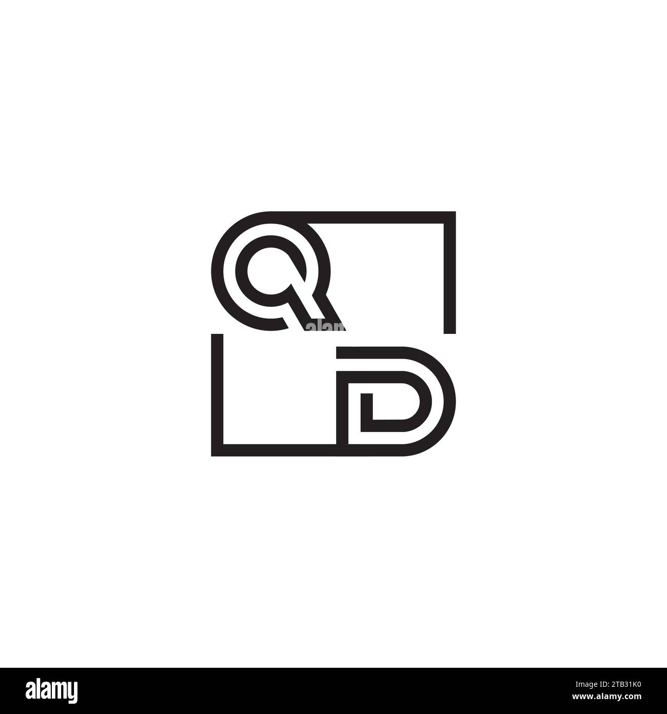 Erste QD-Logobuchstaben in hochwertigem, professionellem Design, das auf allen Druckmedien gut gedruckt werden kann Stock Vektor