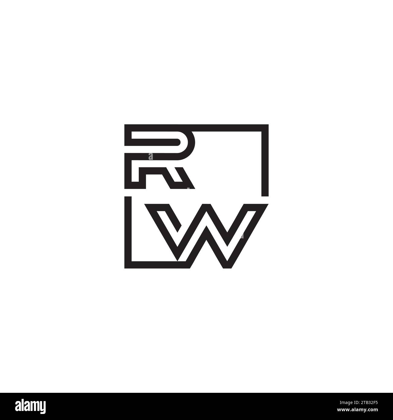 RW Initial-Logobuchstaben in hochwertigem, professionellem Design, das auf allen Druckmedien gut gedruckt werden kann Stock Vektor