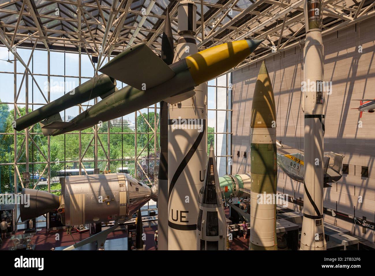 V1 fliegende Bombe und Raketen im Washington National Air and Space Museum, 600 Independence Ave SW, Washington DC 20560, USA Stockfoto