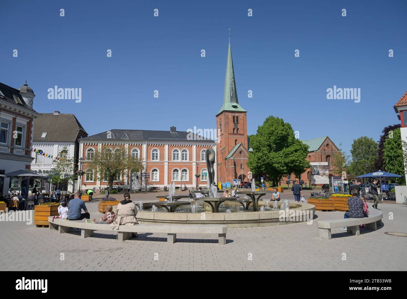 Brunnen, Marktplatz, Altstadt, Bad Segeberg, Schleswig-Holstein, Deutschland Stockfoto