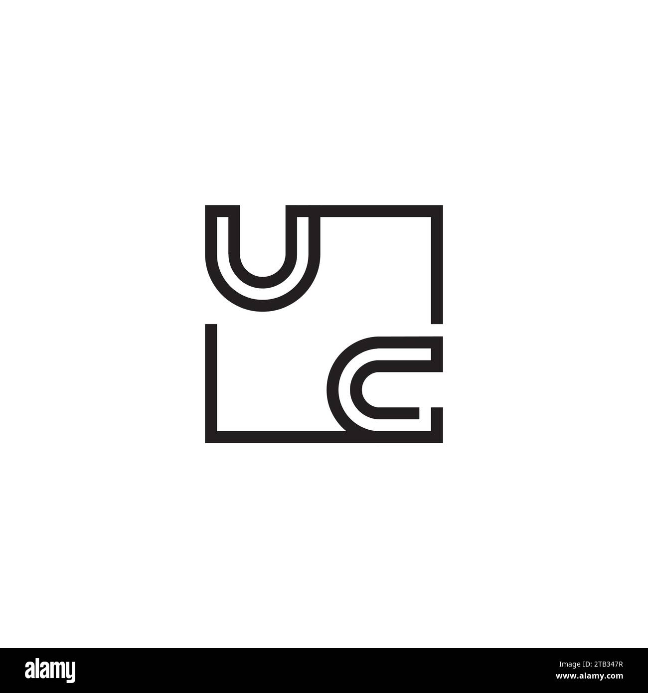 Die ersten UC-Logobuchstaben in hochwertigem, professionellem Design, die auf allen Druckmedien gut gedruckt werden Stock Vektor