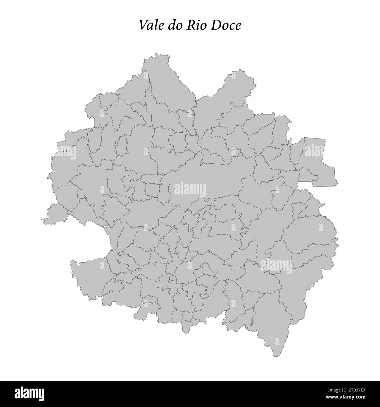 Karte von Vale do Rio Doce ist eine Mesoregion im Bundesstaat Minas Gerais mit angrenzenden Gemeinden Stock Vektor