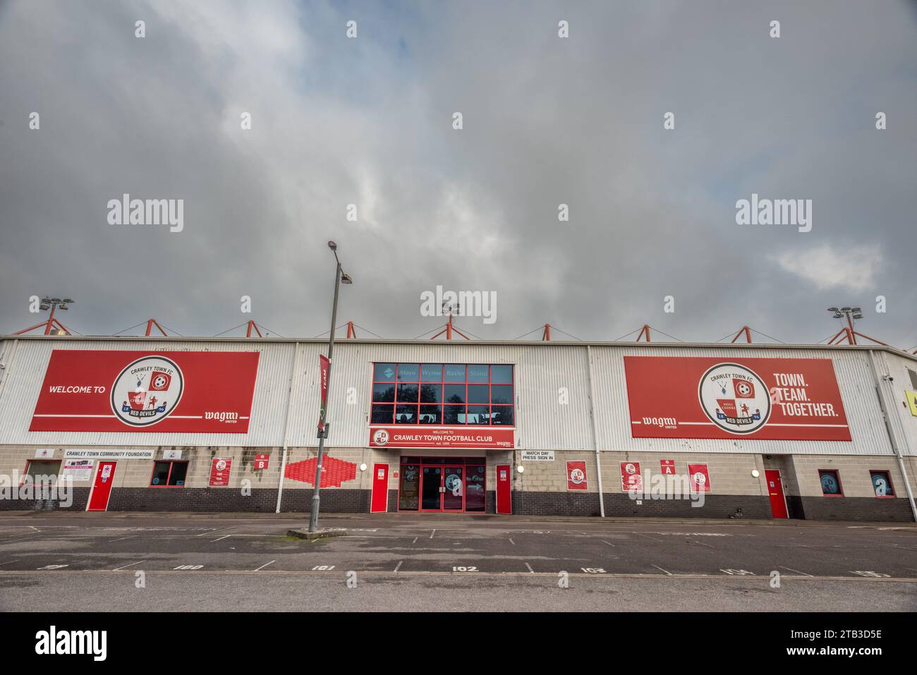 Crawley, 1. Dezember 2023: Crawley Town Football Club Stockfoto